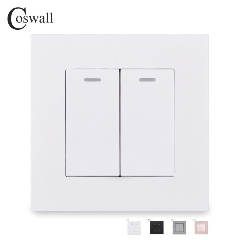 Type 86 Pc Panel White Rocker Switch Two Open Single Control 16A Hidden Wall Switch Double Open Black And White Gray Gold - Image 2